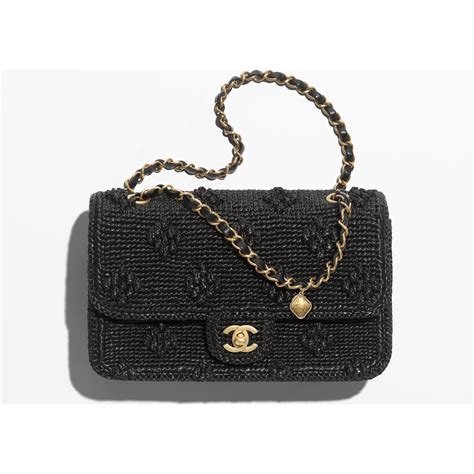 raffia chanel bag|raffia bag with black trim.